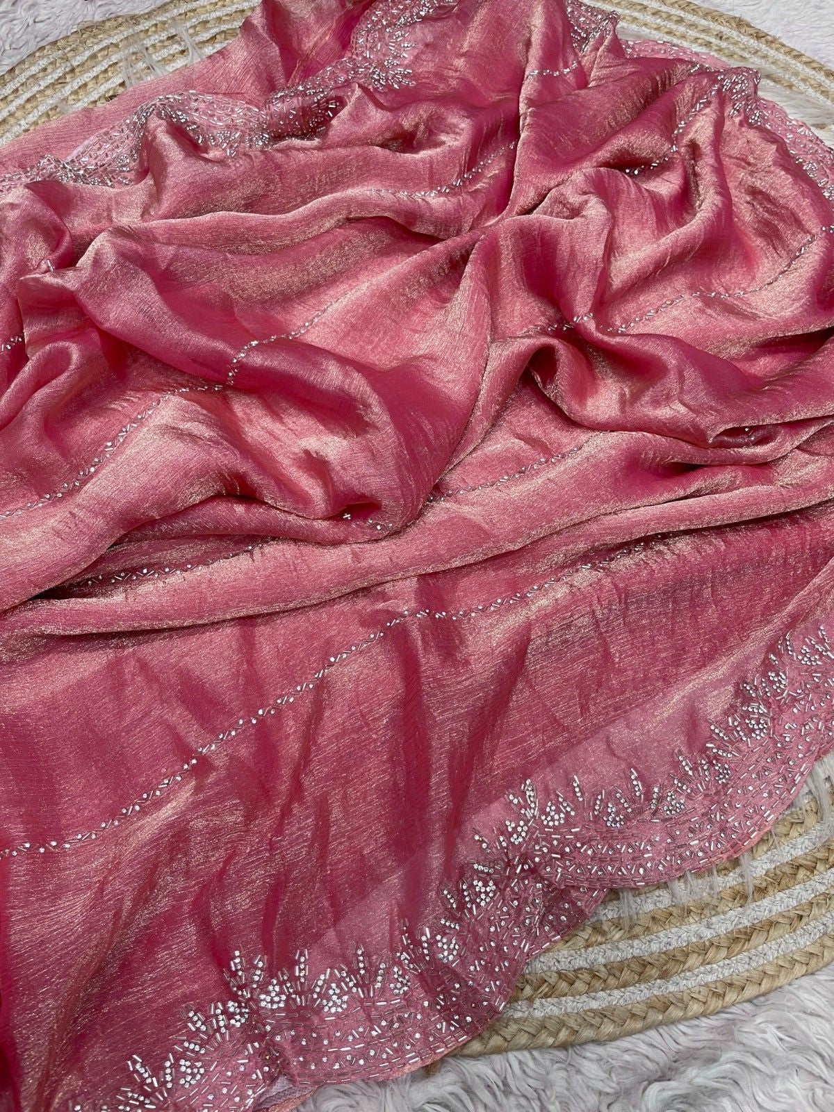 Premium Blooming Saree with Swarovski & Jarkhan Work