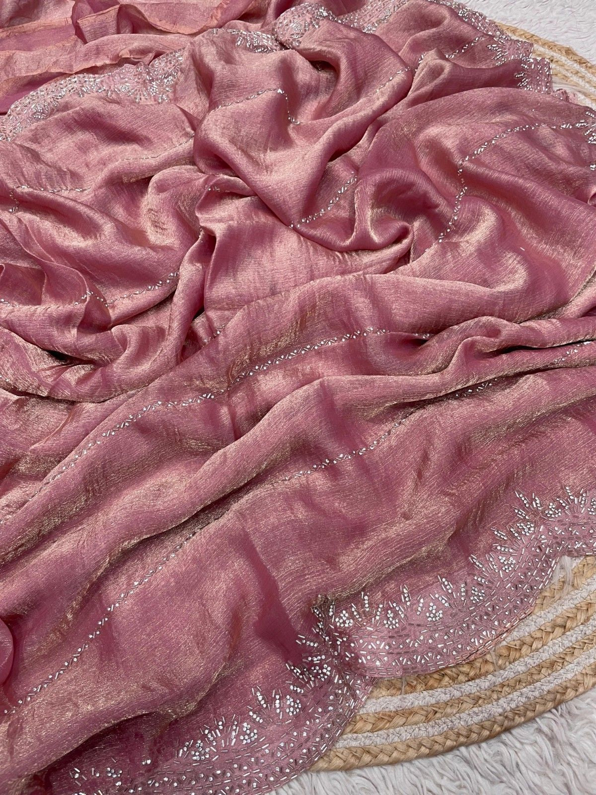 Premium Blooming Saree with Swarovski & Jarkhan Work