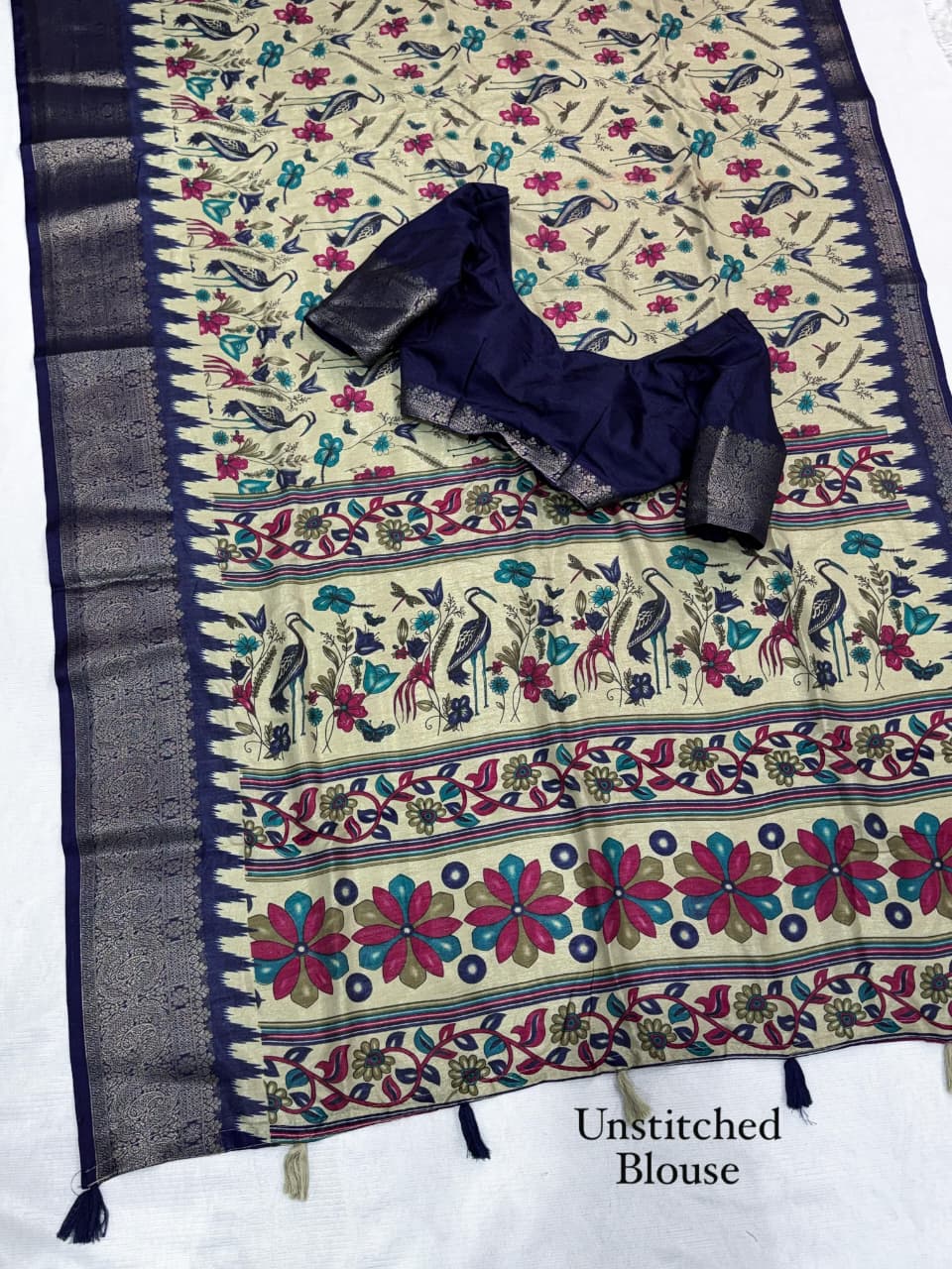 Designer printed Heritage Kalamkari Saree