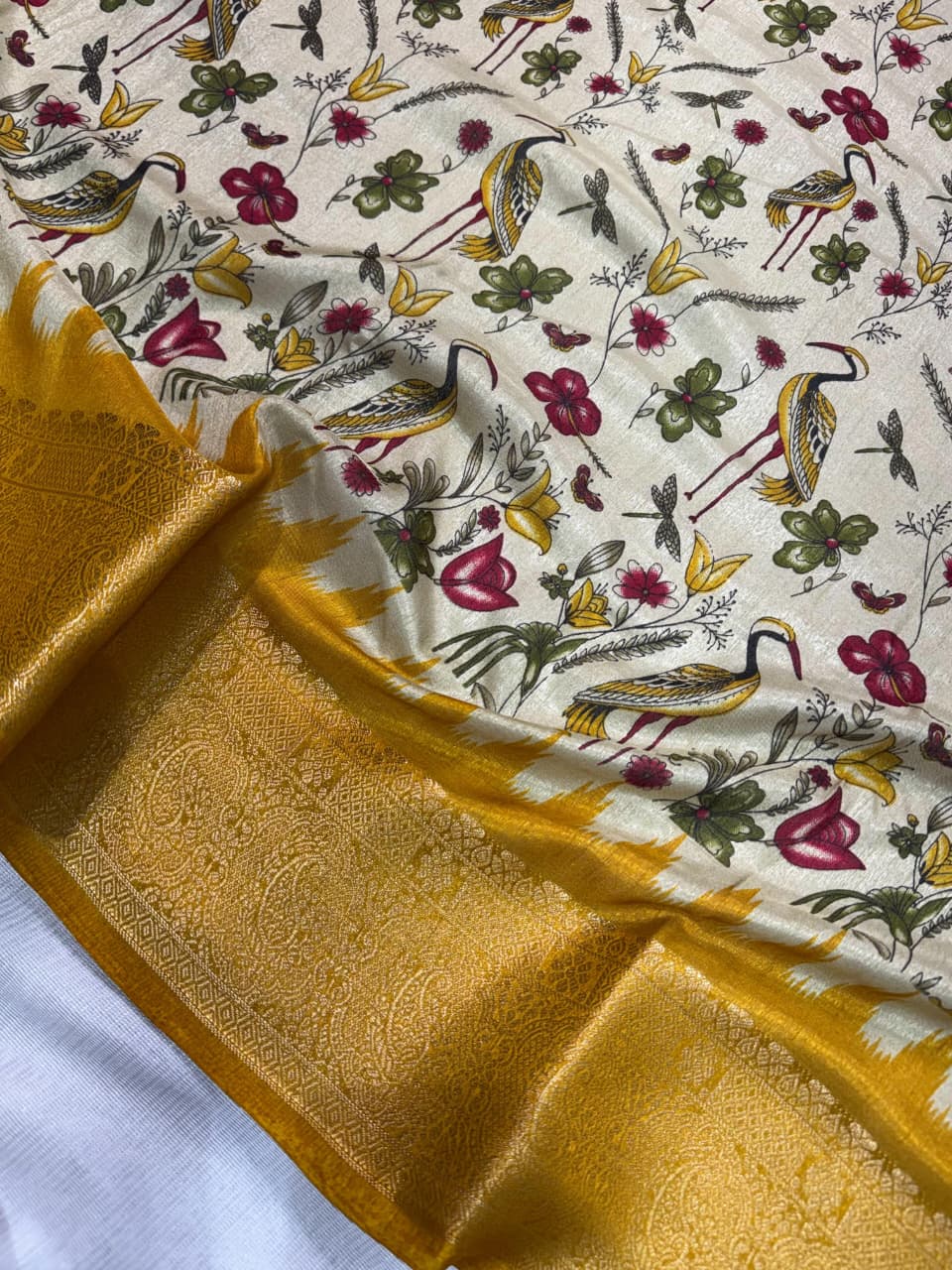 Designer printed Heritage Kalamkari Saree