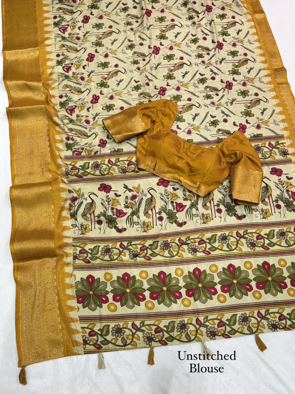 Designer printed Heritage Kalamkari Saree