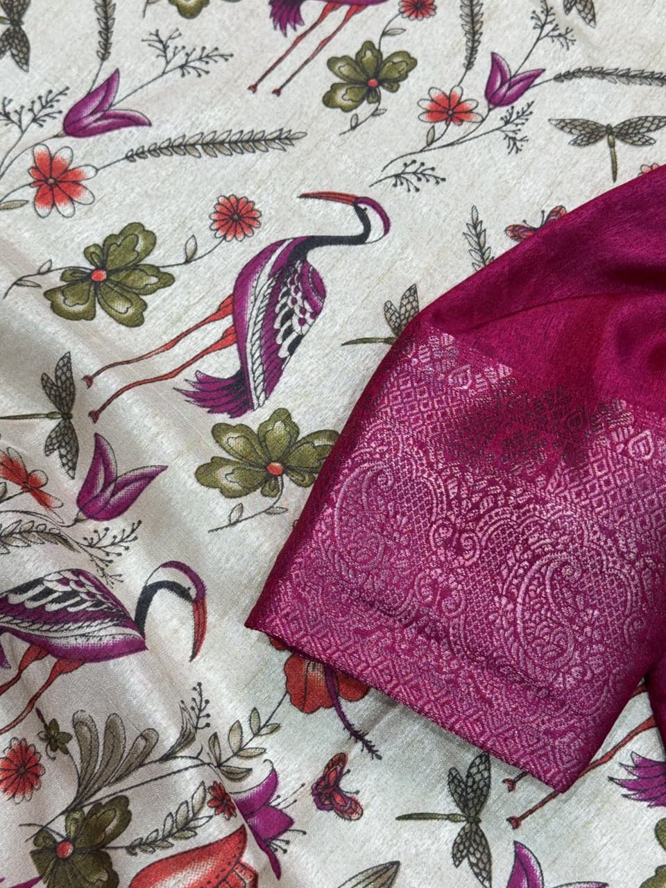 Designer printed Heritage Kalamkari Saree