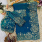 Premium Two-Tone Space Silk Saree with Stitched Corset Blouse