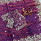 Premium Two-Tone Space Silk Saree with Stitched Corset Blouse