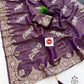Premium Shiny Viscose Silk Foil Butta Saree with Gotta Work
