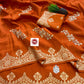 Premium Shiny Viscose Silk Foil Butta Saree with Gotta Work