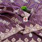 Premium Shiny Viscose Silk Foil Butta Saree with Gotta Work