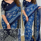 Pure Heavy Georgette Printed Saree with Zari Border and Designer Blouse