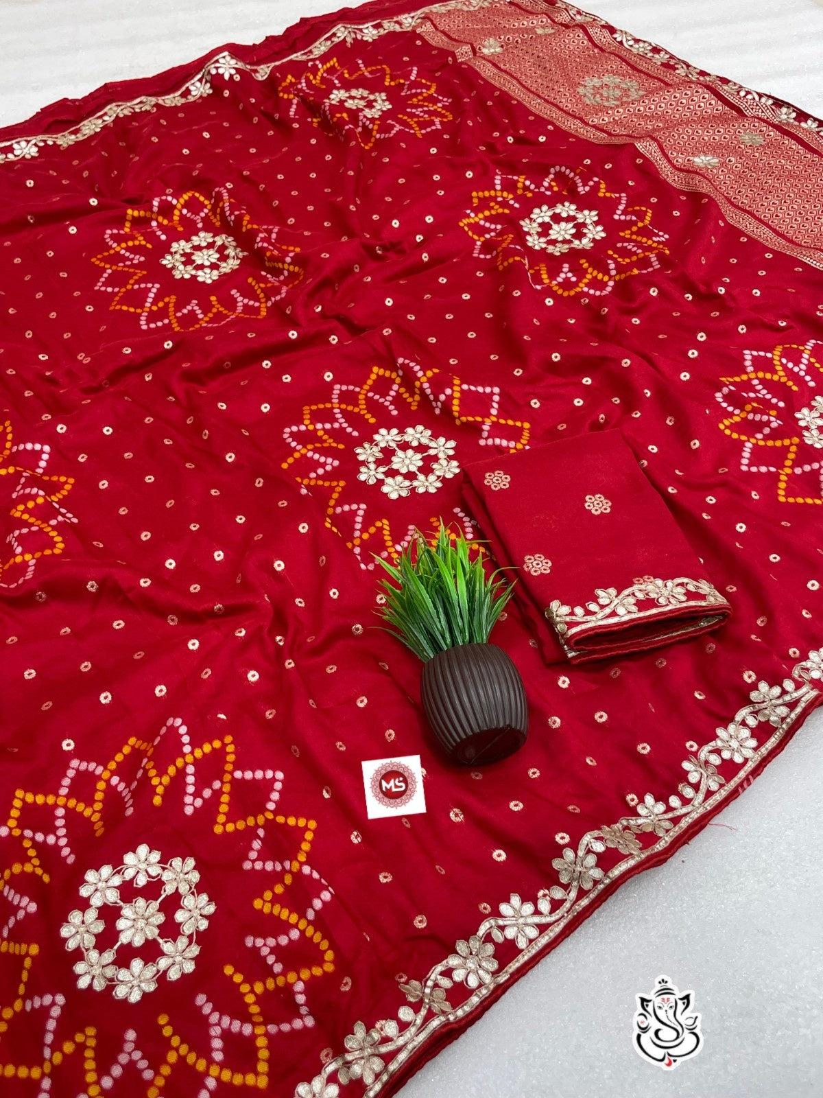 Premium Viscose Silk Saree with Dori Gotta Work & Designer Pallu