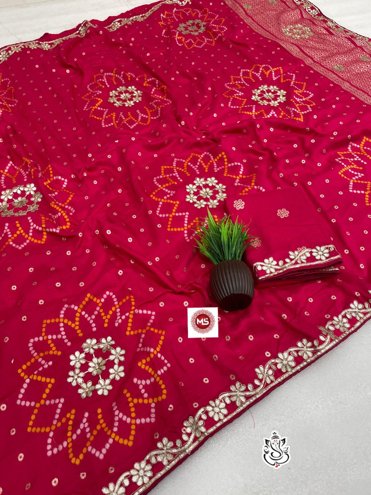 Premium Viscose Silk Saree with Dori Gotta Work & Designer Pallu