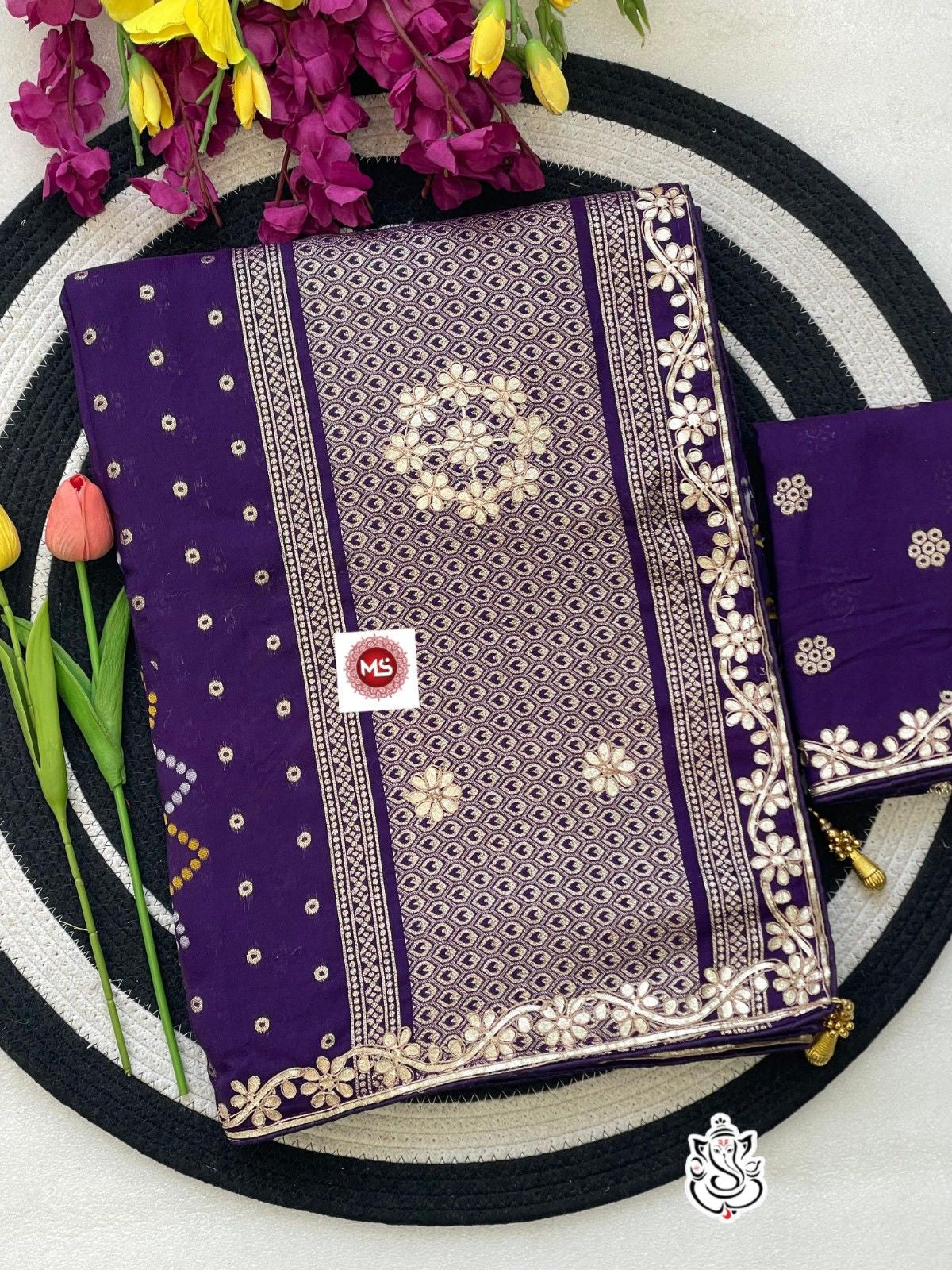 Premium Viscose Silk Saree with Dori Gotta Work & Designer Pallu