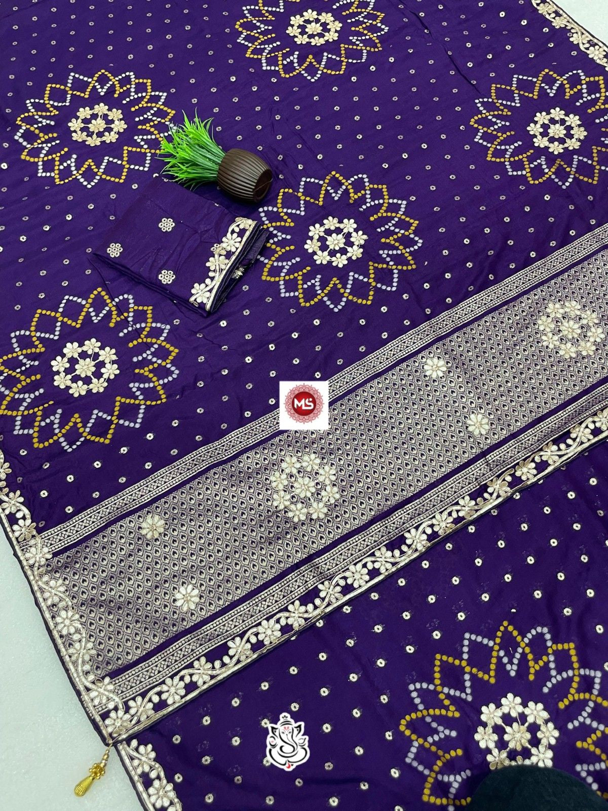 Premium Viscose Silk Saree with Dori Gotta Work & Designer Pallu