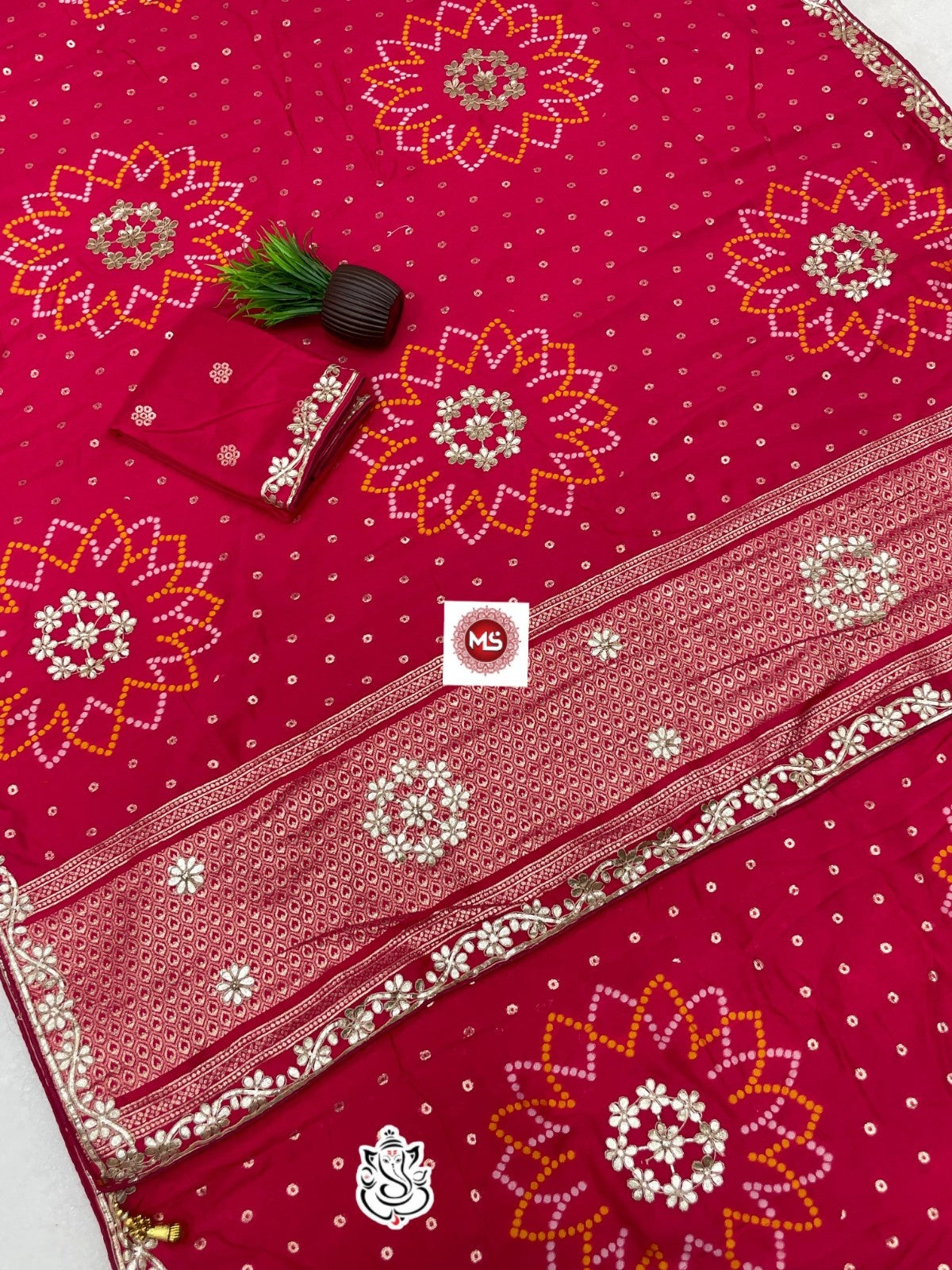 Premium Viscose Silk Saree with Dori Gotta Work & Designer Pallu