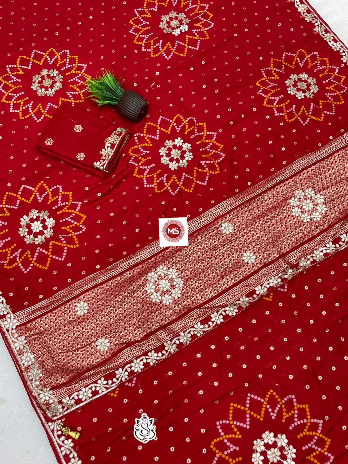 Premium Viscose Silk Saree with Dori Gotta Work & Designer Pallu
