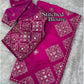 Graceful Self Jacquard Fandy Satin Saree with Ready-to-Wear Embroidered Blouse