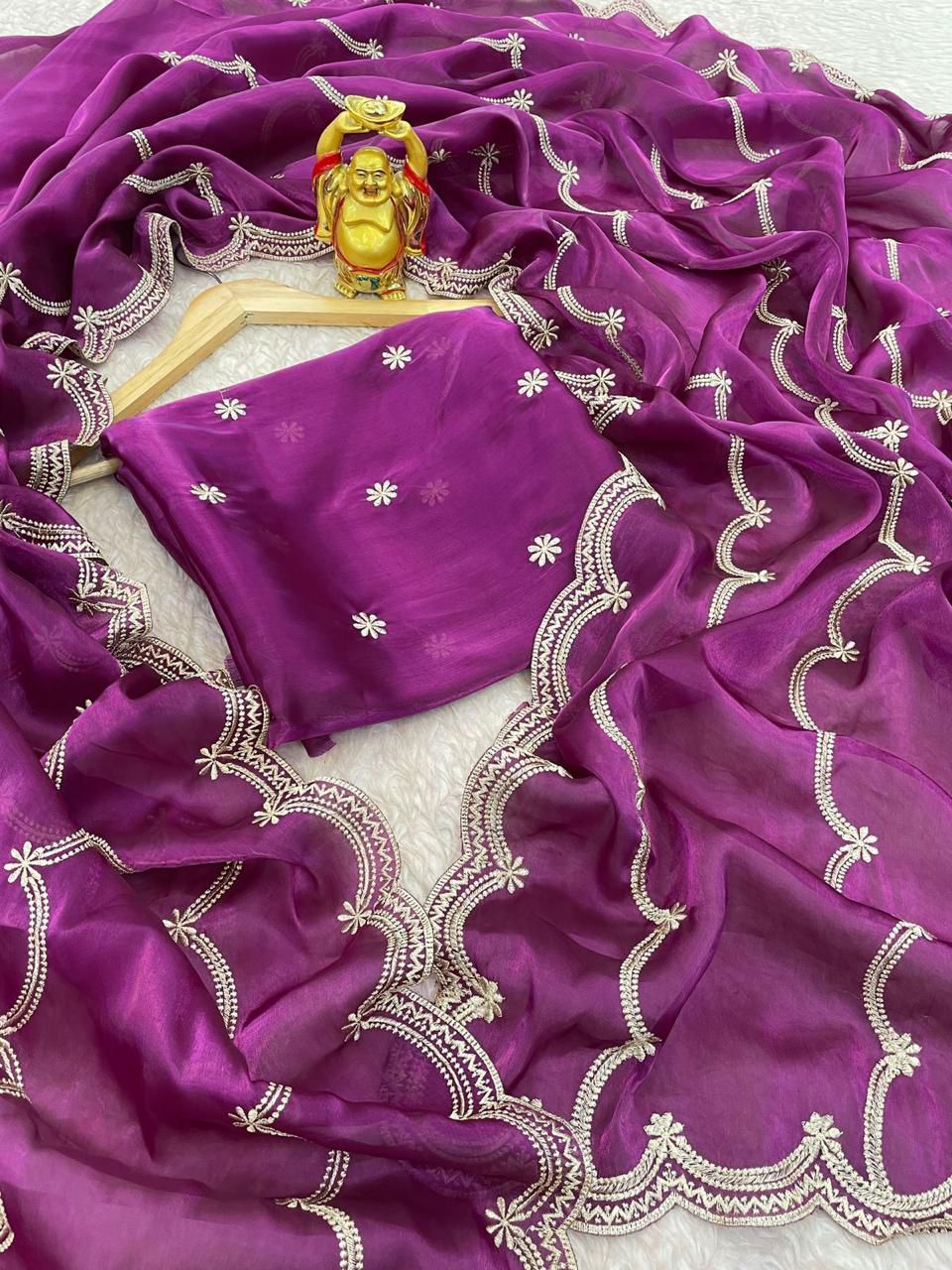 ✨ Regal Charm Jimmy Choo Silk Designer Party Wear Saree ✨