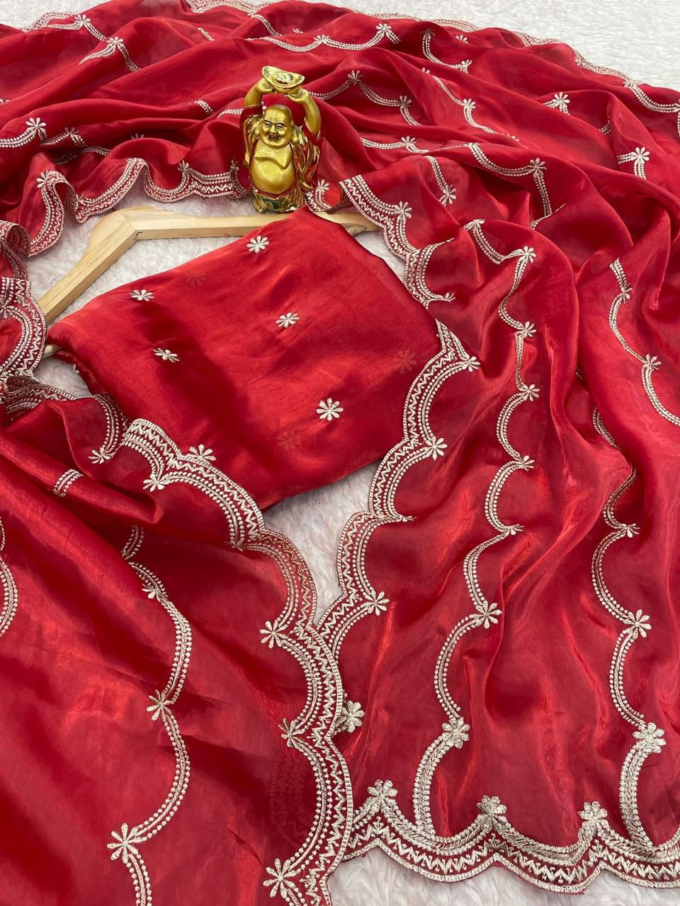 ✨ Regal Charm Jimmy Choo Silk Designer Party Wear Saree ✨