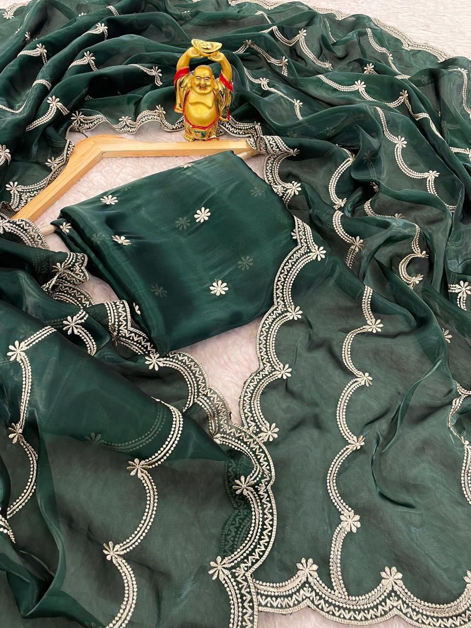 ✨ Regal Charm Jimmy Choo Silk Designer Party Wear Saree ✨