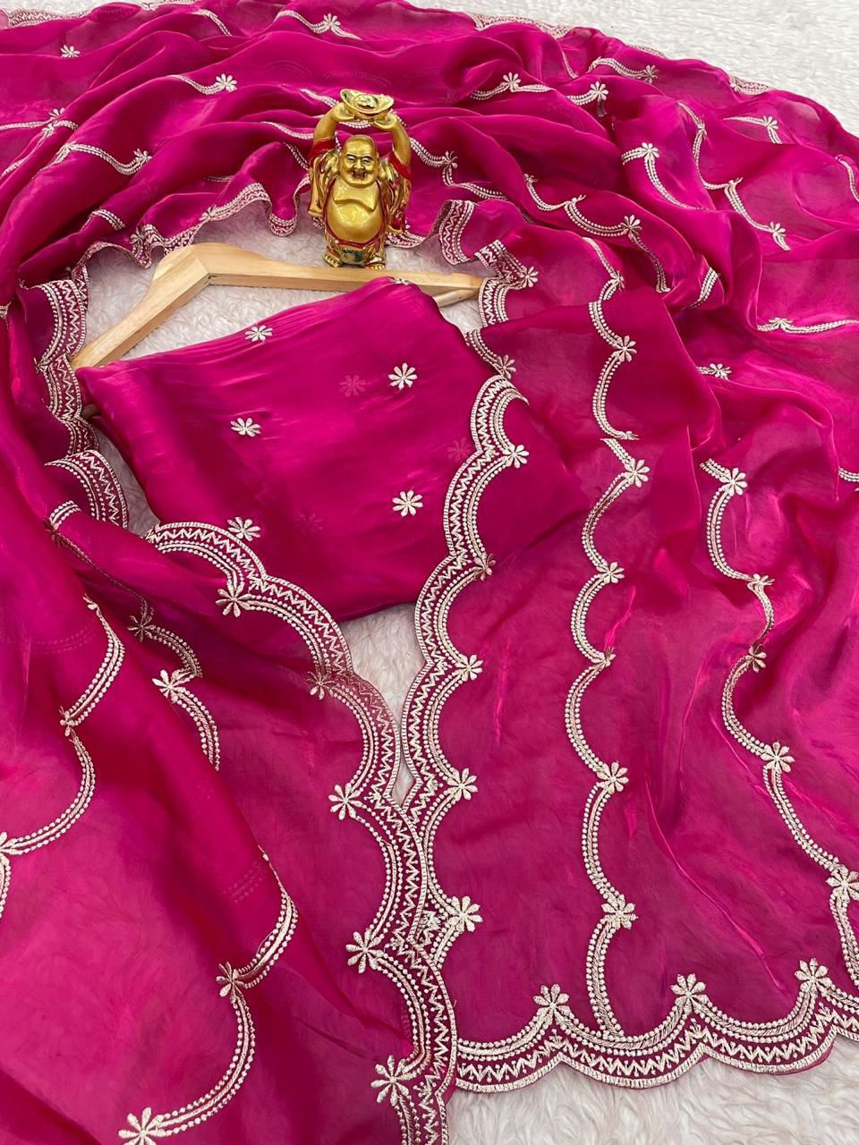 ✨ Regal Charm Jimmy Choo Silk Designer Party Wear Saree ✨