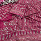 Celebrity Style Designer Georgette Saree with Mirror Work