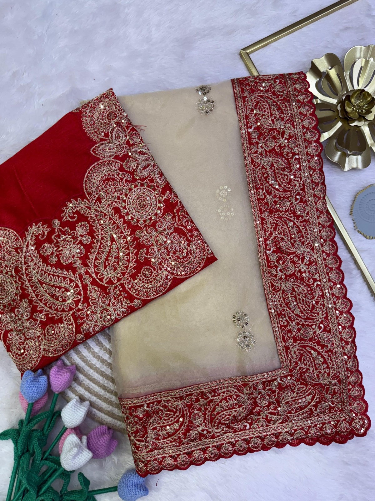 Designer Soft Zipsy Silk Embroidered Saree with Banglori Silk Blouse