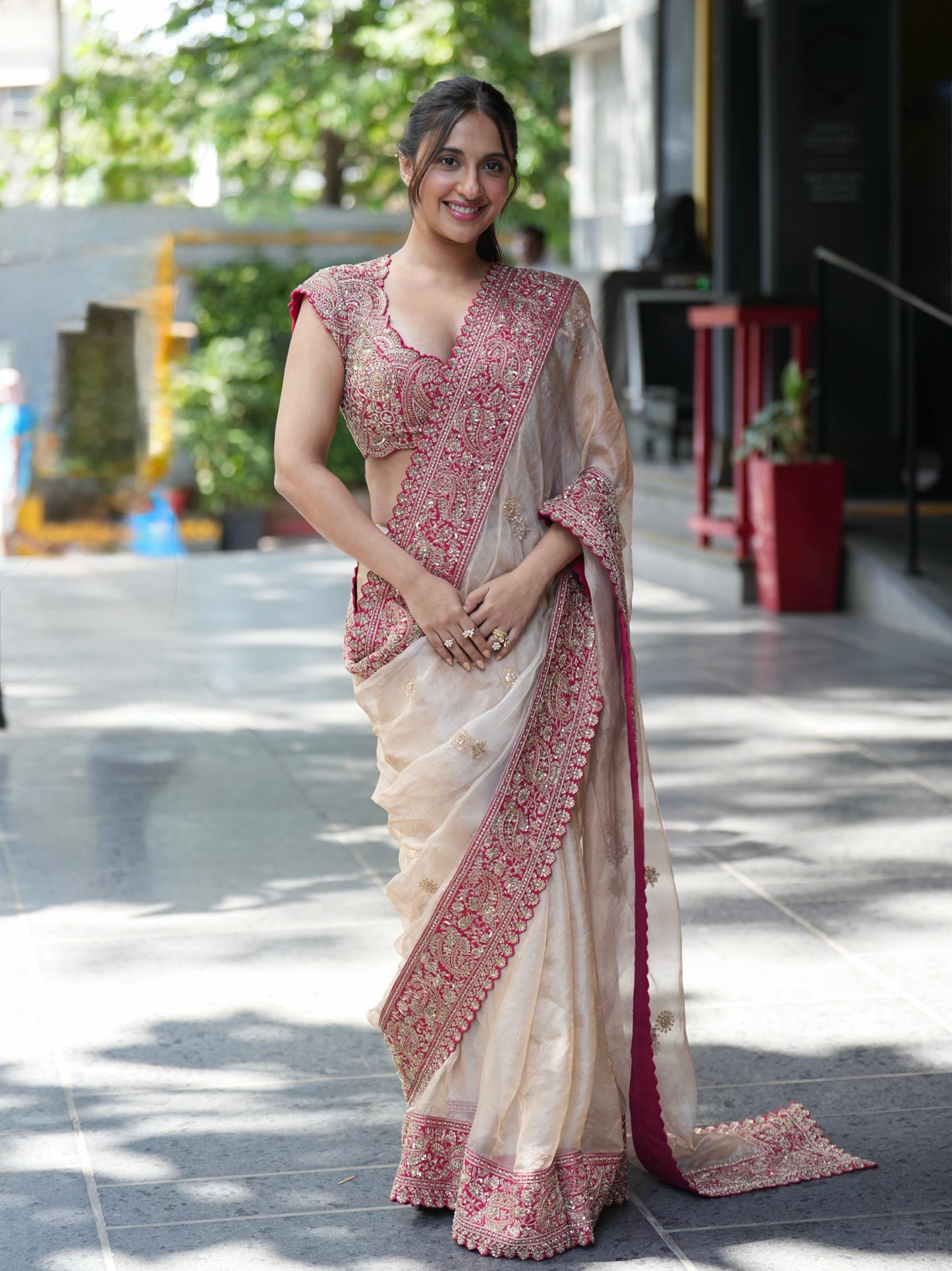 Designer Soft Zipsy Silk Embroidered Saree with Banglori Silk Blouse