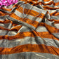 Luxury Space Soft Silk Blooming Saree with Elegant Jarkan & Swarovski Work