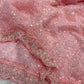 Wedding Wear Soft Net Sequins & Beads Work Saree with Designer Border