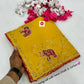 Premium Crunchy Silk Bandhani Designer Saree with Cutdana, Moti & Jarkan Handwork
