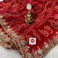Special Saawan Red Bandhani Heavy Georgette Designer Saree with Gota Patti