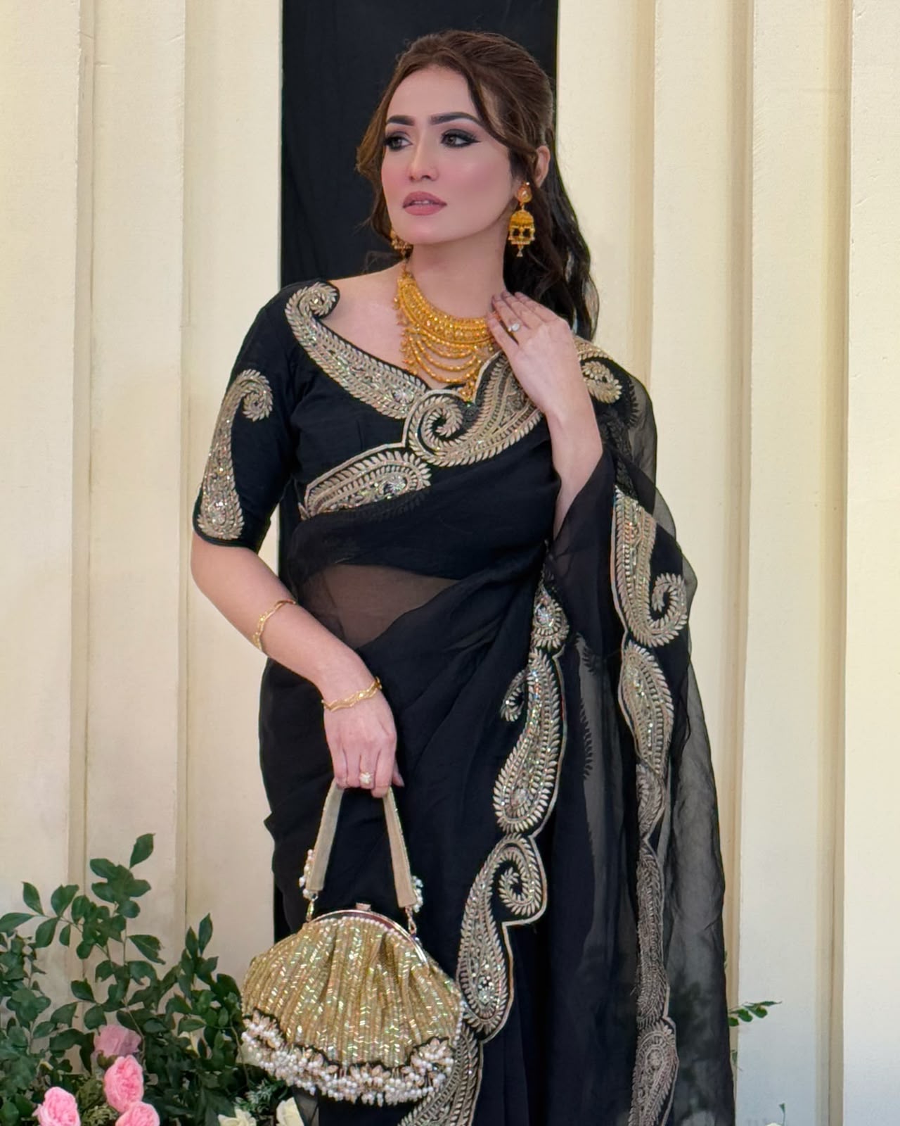 Premium Soft Rangoli Silk Saree with Zari & Sequin Embroidery Work