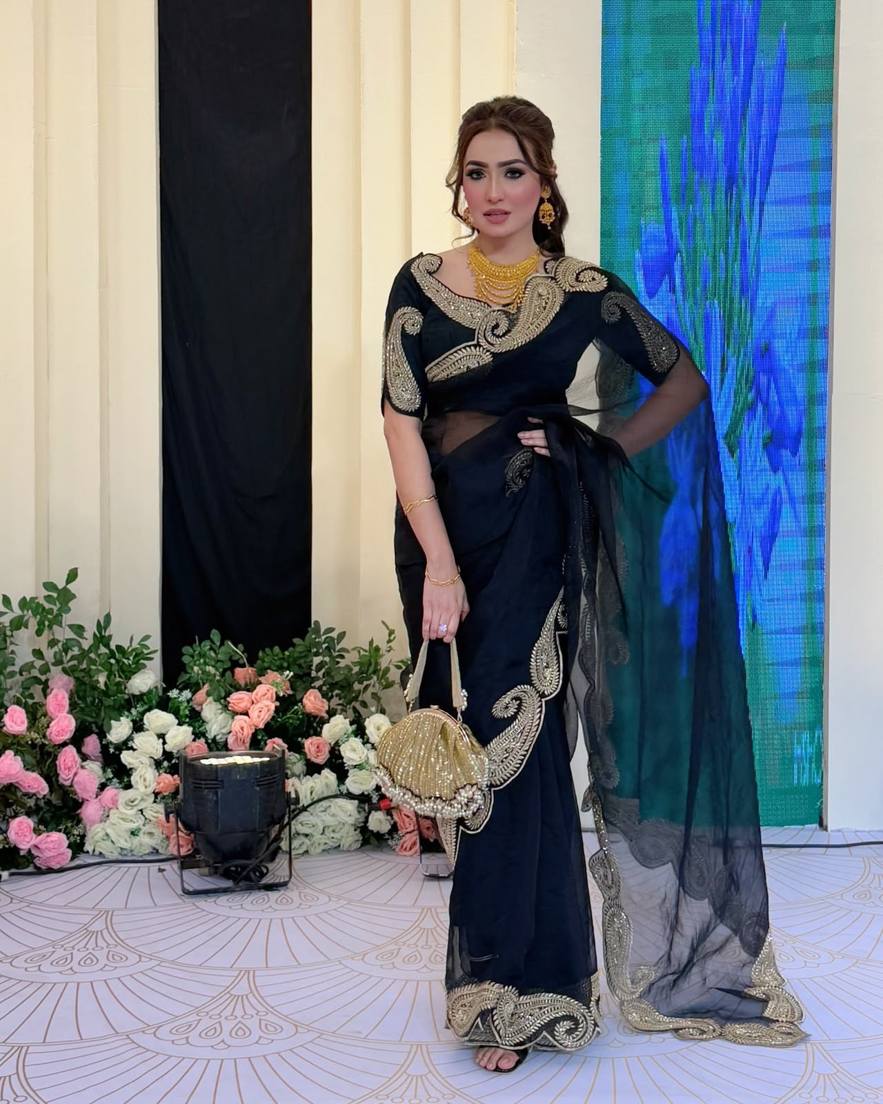 Premium Soft Rangoli Silk Saree with Zari & Sequin Embroidery Work