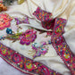 Designer Butterfly Floral Printed Saree with Real Mirror & Sequins Work