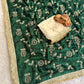 Space Satin Bits Sequence Work Saree With Contrast Running Blouse