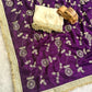 Space Satin Bits Sequence Work Saree With Contrast Running Blouse