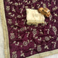Space Satin Bits Sequence Work Saree With Contrast Running Blouse