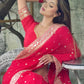 ✨ KARVA CHAUTH SPECIAL RED COLOUR DESIGNER SEQUINS SAREE ✨