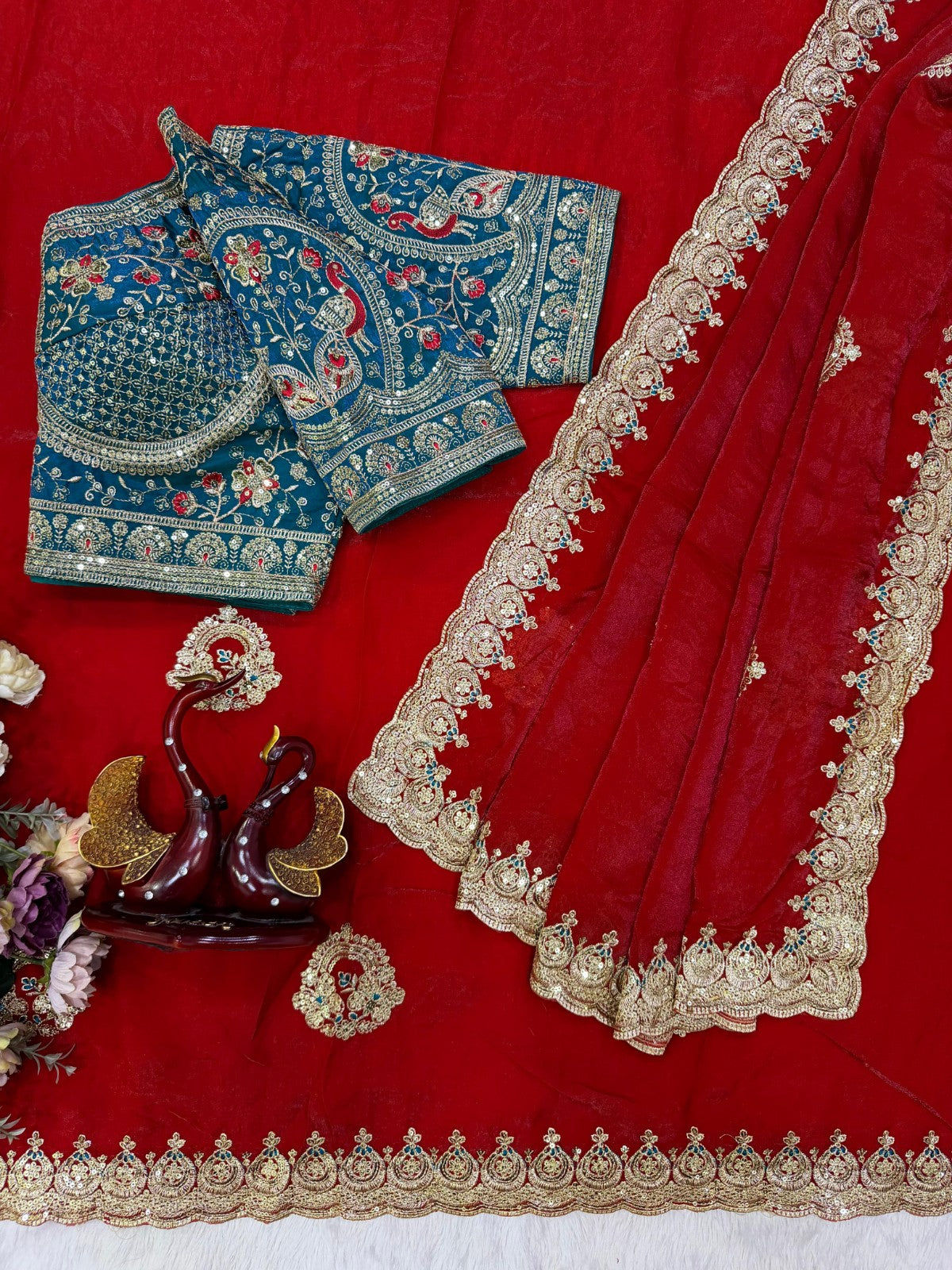 Luxury Sequins & Zari Embroidered Designer Saree