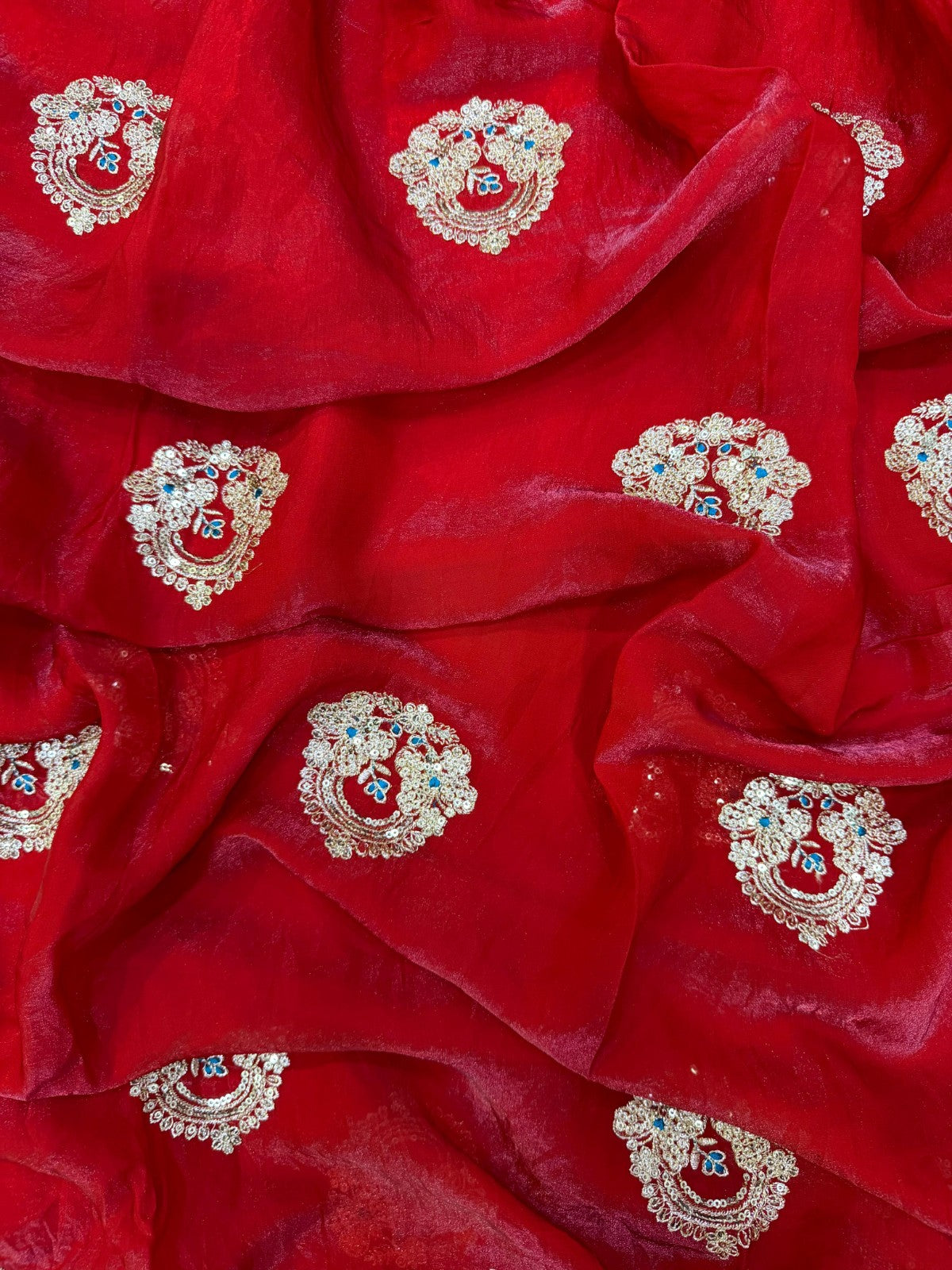 Luxury Sequins & Zari Embroidered Designer Saree