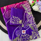 Heavy Pure Georgette Leheriya Saree with C-Pallu Multi Sequins & Foil Embroidery
