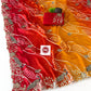 Heavy Pure Georgette Leheriya Saree with C-Pallu Multi Sequins & Foil Embroidery