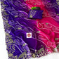 Heavy Pure Georgette Leheriya Saree with C-Pallu Multi Sequins & Foil Embroidery