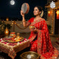 Premium Viscose Silk Saree with Traditional Pittawork