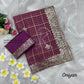 Luxury Viscose Chiffon Foil Work Saree