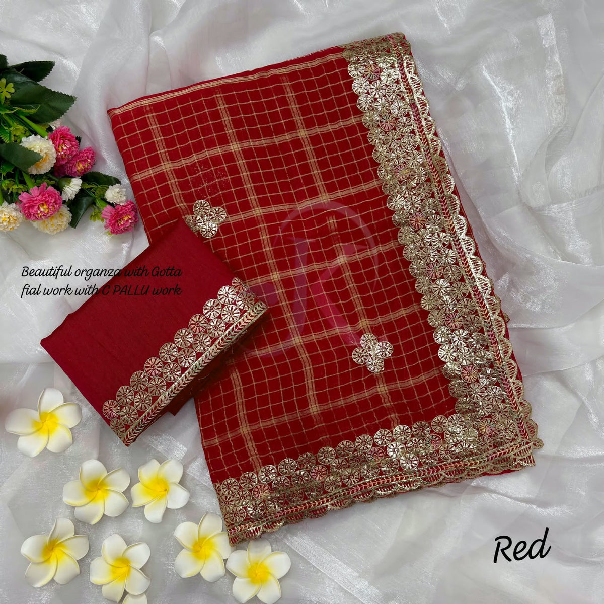 Luxury Viscose Chiffon Foil Work Saree