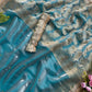 Premium Banarasi Satin Silk Saree with Gungroo & Lace Border