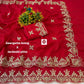 Premium Blooming Georgette Silk Saree with Traditional Pittawork