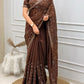 Royal Brown Sequin & Bead Embroidered Saree
