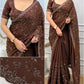 Royal Brown Sequin & Bead Embroidered Saree