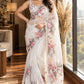 Premium Soft Tebby Silk Saree with Digital Floral Print & Hand Moti Work